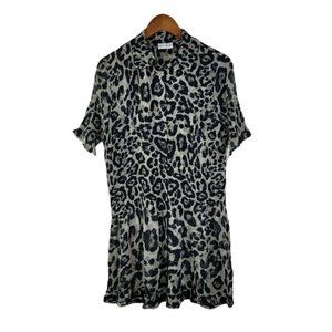 Vintage Crinkle top Jacket Stretch size XL 1X art wear Cheetah Tunic long